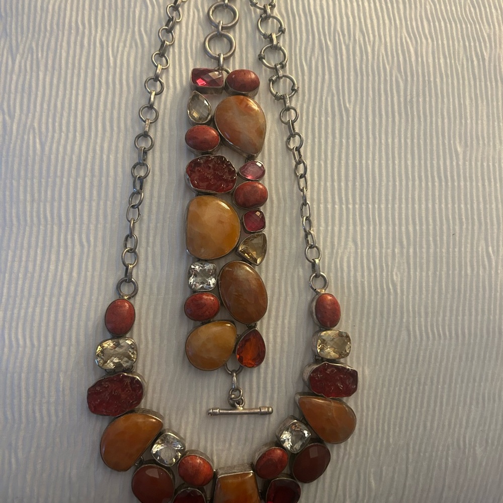 Fabulous 925 Silver Necklace & Bracelet Set - Picture 2 of 7